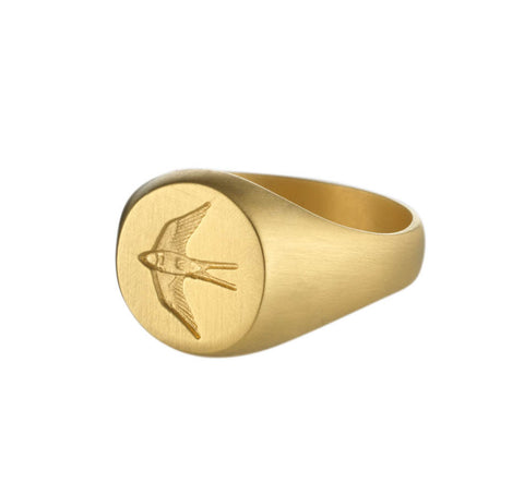 Home Ring and Pendant Set in Matte Gold