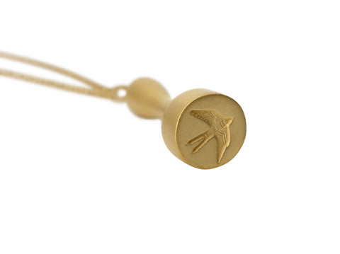 Home Pendant Set in Matte Gold