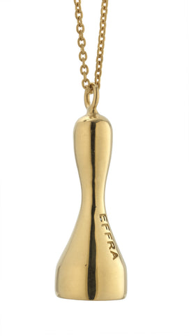 Home Signet Pendant in Polished Gold