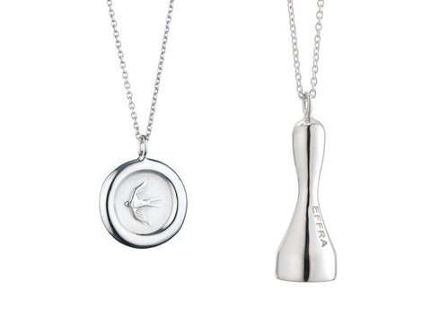 Home Pendant Set in Silver